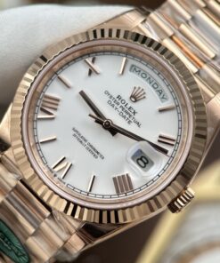 Đồng hồ Rolex Day-Date chế tác mặt trắng sứ trọng lượng 212 gram chuẩn auth xưởng RC 40mm (2)