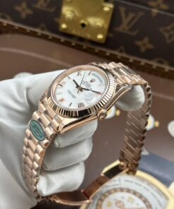 Đồng hồ Rolex Day-Date chế tác mặt trắng sứ trọng lượng 212 gram chuẩn auth xưởng RC 40mm (2)
