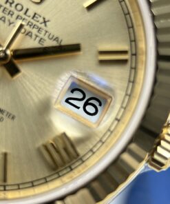 Đồng hồ Rolex Day-Date nam Rep 11 mặt vàng champagne trọng lượng 212 gram chuẩn auth xưởng RC 40mm (2)