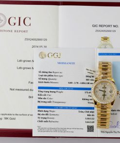 Đồng hồ Rolex Day-Date nam chế tác bọc vàng thật viền & mặt số đính kim cương moissanite 40mm (2)