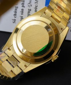 Đồng hồ Rolex Day-Date nam chế tác bọc vàng thật viền & mặt số đính kim cương moissanite 40mm (2)