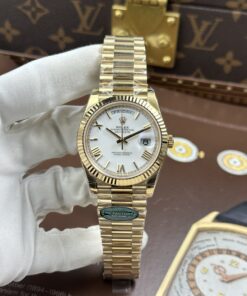 Đồng hồ Rolex Day-Date nam chế tác mặt trắng sứ máy calibre 3255 Thuỵ Sỹ xưởng RC 40mm (2)