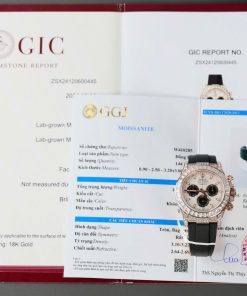 Đồng hồ Rolex Daytona mặt thiên thạch chế tác bọc vàng thật đính full moissanite HongKong 40mm (2)