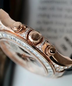 Đồng hồ Rolex Daytona mặt thiên thạch chế tác bọc vàng thật đính full moissanite HongKong 40mm (2)