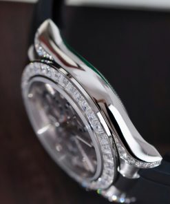 Đồng hồ Rolex Daytona mặt xám chế tác đính kim cương moissanite baguette 40mm (2)