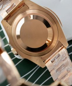 Đồng hồ Rolex GMT-Master II Replica 11 bọc vàng thật đính sapphire + kim cương moissanite 40mm (1)