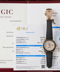 Đồng hồ Rolex Yacht-Master II chếc tác bọc vàng + mặt số đính full moissantie HongKong 40mm (2)
