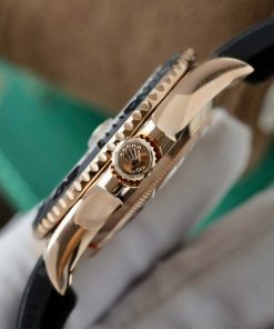 Đồng hồ Rolex Yacht-Master II chếc tác bọc vàng + mặt số đính full moissantie HongKong 40mm (2)