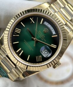 Đồng hồ Rolex nam chế tác Day-Date mặt xanh ombre máy calibre 3255 Thuỵ Sỹ xưởng RC 40mm (2)