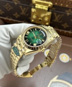 Đồng hồ Rolex nam chế tác Day-Date mặt xanh ombre máy calibre 3255 Thuỵ Sỹ xưởng RC 40mm (2)