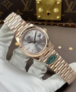 Đồng hồ nam Rolex Day-Date Replica 11 mặt bạc bộ chuyển động calibre 3255 xưởng RC 40mm (2)