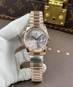 Đồng hồ nam Rolex Day-Date Replica 11 mặt bạc bộ chuyển động calibre 3255 xưởng RC 40mm (2)