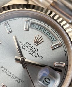 Đồng hồ nam Rolex Day-Date Replica 11 mặt bạc bộ chuyển động calibre 3255 xưởng RC 40mm (2)
