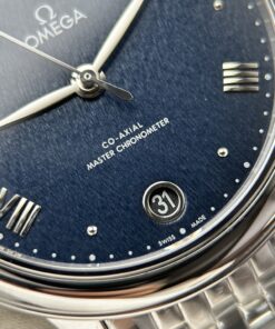Đồng hồ nữ Omega De Ville Prestige Replica 11 mặt số màu xanh dương dây kim loại 34mm (2)