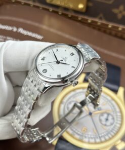 Đồng hồ nữ Omega Replica 11 De Ville Prestige mặt số màu trắng dây kim loại 34mm (2)