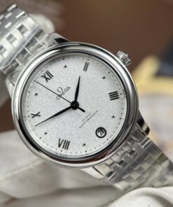 Đồng hồ nữ Omega Replica 11 De Ville Prestige mặt số màu trắng dây kim loại 34mm (2)