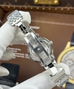 Đồng hồ nữ Omega Replica 11 De Ville Prestige mặt số màu xanh lam dây kim loại 34mm (2)