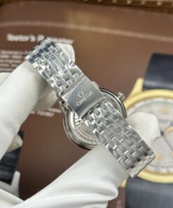 Đồng hồ nữ Omega Replica cao cấp De Ville Prestige mặt số màu hồng phun cát 34mm (2)