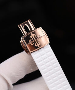 Đồng hồ nữ Patek Philippe Aquanaut 5067 Rep 11 vỏ bọc vàng thật viền đính kim cương moissanite 35 (2)