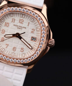Đồng hồ nữ Patek Philippe Aquanaut 5067 Rep 11 vỏ bọc vàng thật viền đính kim cương moissanite 35 (2)