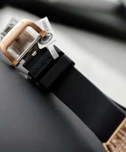 Đồng hồ nữ Richard Mille RM037 chế tác bọc vàng thật vỏ đính full moissanite HongKong 36mm (2)