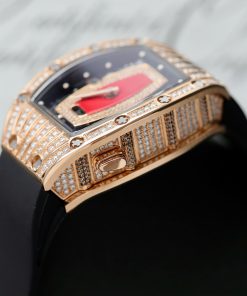 Đồng hồ nữ Richard Mille RM037 chế tác bọc vàng thật vỏ đính full moissanite HongKong 36mm (2)