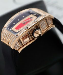 Đồng hồ nữ Richard Mille RM037 chế tác bọc vàng thật vỏ đính full moissanite HongKong 36mm (2)