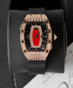 Đồng hồ nữ Richard Mille RM037 chế tác bọc vàng thật vỏ đính full moissanite HongKong 36mm (2)