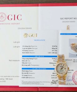 Đồng hồ nữ Rolex DateJust mặt MOP chế tác bọc vàng thật + đính kim cương moissanite 31mm (2)