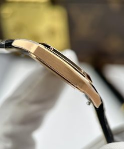 Đồng hồ Cartier Santos Dumont Rep 11 mặt xám bạc dây da 43.5×31 (2)