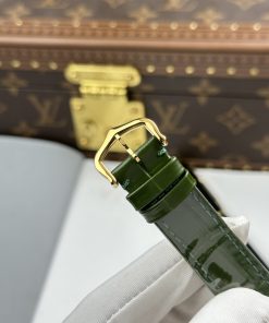 Đồng hồ Cartier Santos Dumont Rep cao cấp màu xanh lá cây dây da 43.5×31 (1)