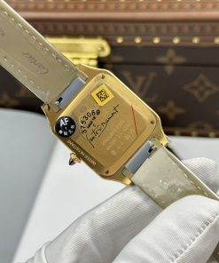 Đồng hồ Cartier Santos Dumont Rep cao cấp màu xanh lá cây dây da 43.5×31 (1)