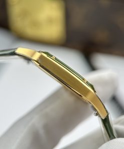 Đồng hồ Cartier Santos Dumont Rep cao cấp màu xanh lá cây dây da 43.5×31 (1)