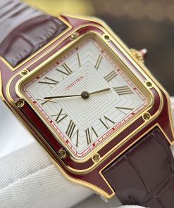 Đồng hồ Cartier Santos Dumont Replica 11 mặt trắng cọc số la mã 43.5×31 (1)