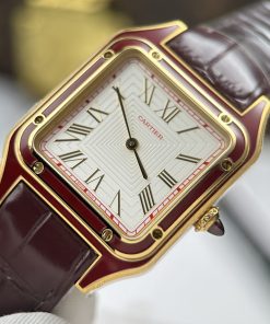 Đồng hồ Cartier Santos Dumont Replica 11 mặt trắng cọc số la mã 43.5×31 (1)