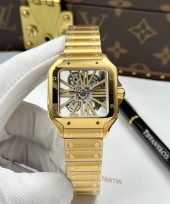 Đồng hồ Cartier Santos Replica 11 mặt lộ cơ bộ máy cót thủ công 39 (2)