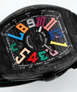 Đồng hồ Franck Muller Vanguard V45 Rep 11 vỏ carbon cọc số chỉ giờ 7 màu xưởng ABF 45mm (9)