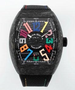 Đồng hồ Franck Muller Vanguard V45 Rep 11 vỏ carbon cọc số chỉ giờ 7 màu xưởng ABF 45mm (9)