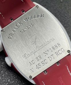 Đồng hồ Franck Muller Vanguard V45 Rep 11 vỏ gốm trắng mặt số màu đỏ xưởng ABF 45mm (2)