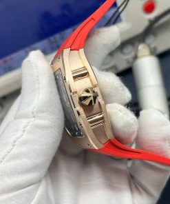 Đồng hồ Richard Mille RM67-01 Replica 11 vỏ mạ vàng hồng dây cao su đỏ 38 (2)