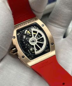 Đồng hồ Richard Mille RM67-01 Replica 11 vỏ mạ vàng hồng dây cao su đỏ 38 (2)