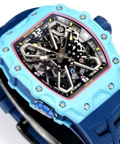 Đồng hồ Richard Mille Rep cao cấp RM35-03 màu xanh pastel dây cao su 43 (2)