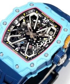 Đồng hồ Richard Mille Rep cao cấp RM35-03 màu xanh pastel dây cao su 43 (2)