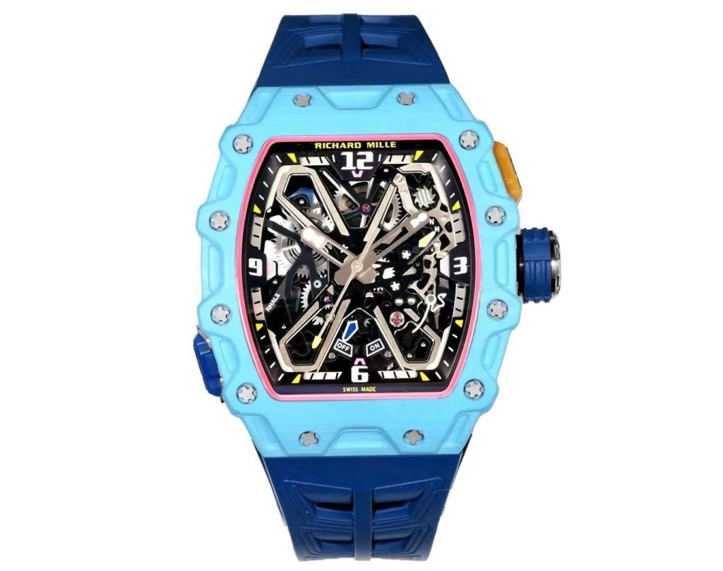Đồng hồ Richard Mille Rep cao cấp RM35-03 màu xanh pastel dây cao su 43 (2)