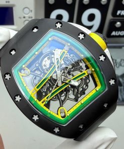 Đồng hồ Richard Mille Replica 11 RM61-01 Yohan Blake vỏ gốm đen dây cao su 43x50mm (2)