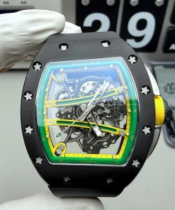 Đồng hồ Richard Mille Replica 11 RM61-01 Yohan Blake vỏ gốm đen dây cao su 43x50mm (2)