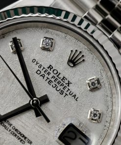 Đồng hồ Rolex DateJust chế tác mặt thiện thạch cọc số đính moissanite 36mm (2)