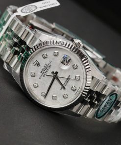 Đồng hồ Rolex DateJust chế tác mặt thiện thạch cọc số đính moissanite 36mm (2)