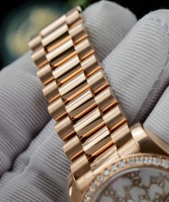 Đồng hồ Rolex DateJust mặt số butterfly chế tác bọc vàng thật viền đính kim cương moissanite 31mm (2)