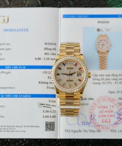 Đồng hồ Rolex Day-Date chế tác bọc vàng 18K độ kim cương moissanite nhà máy GM 36mm (2)